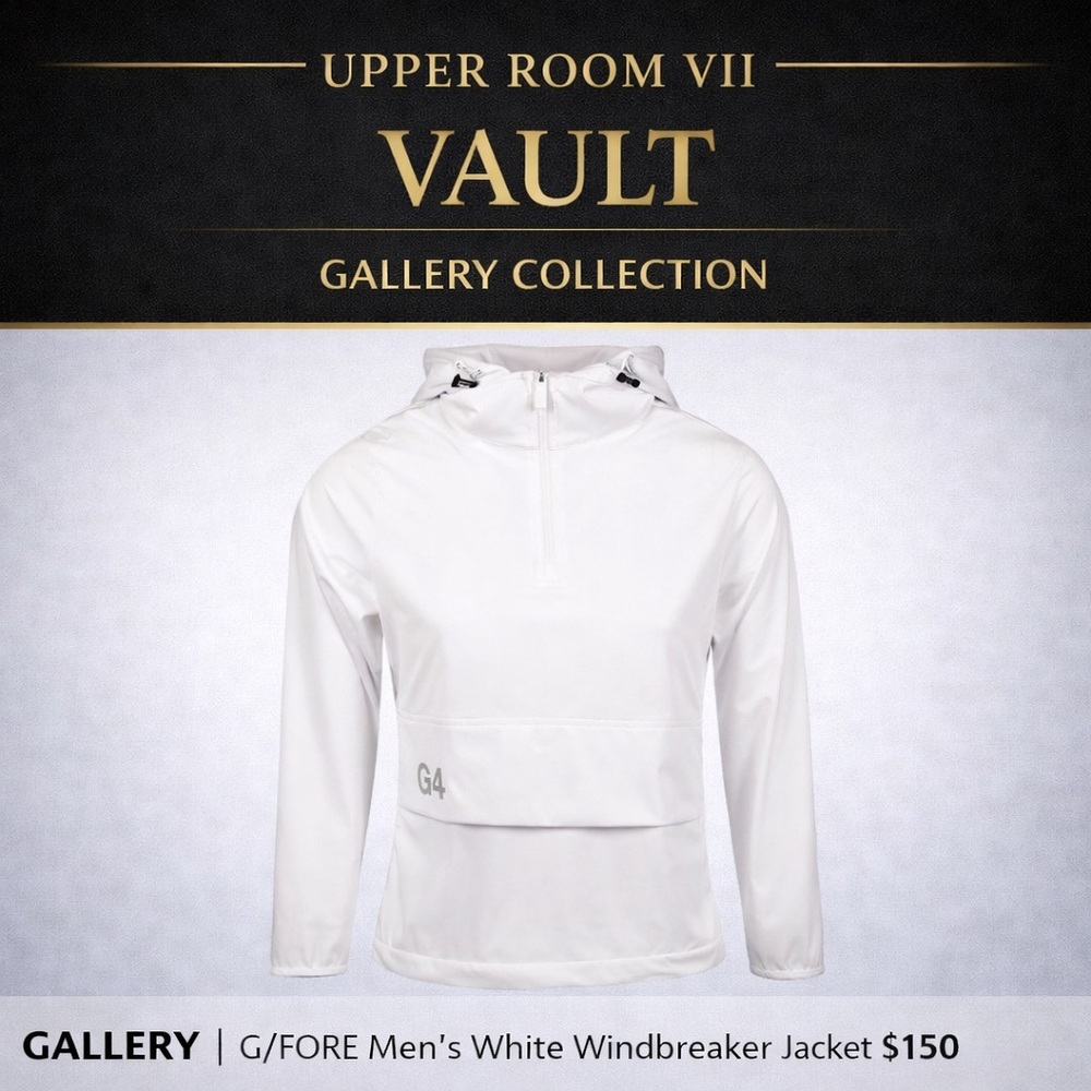 G/FORE Golf Vault Gallery Collection White Quarter-Zip Hooded Windbreaker Size M